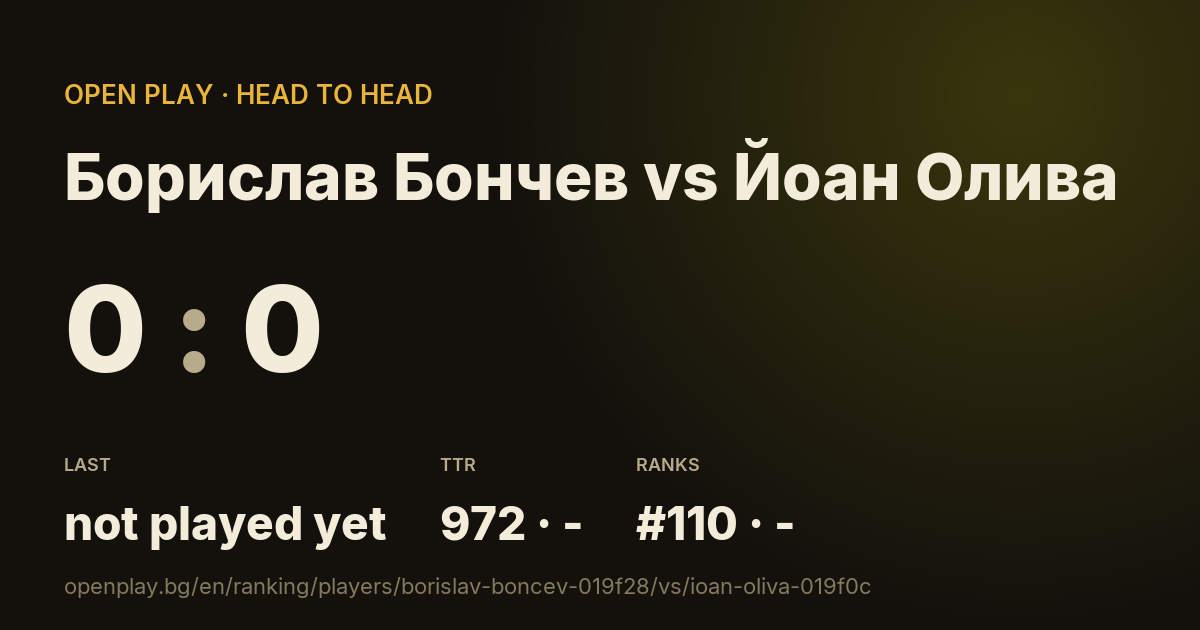Борислав Бончев vs Йоан Олива on OPEN PLAY