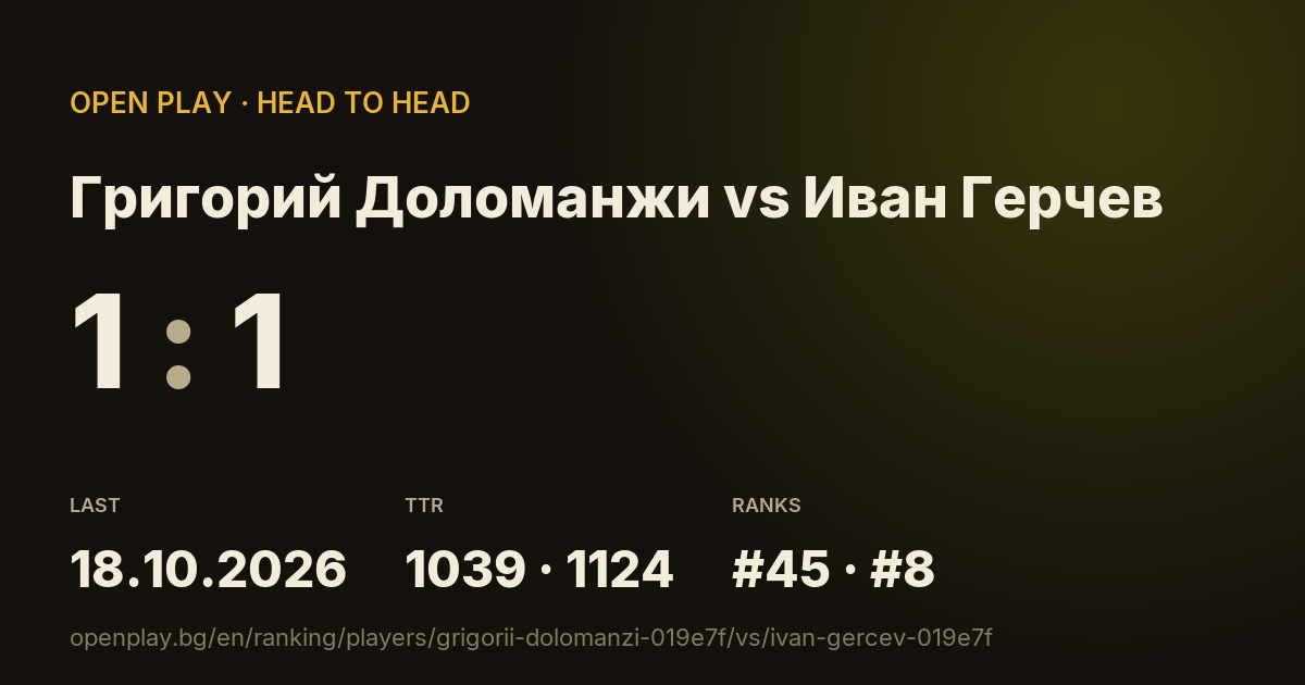 Григорий Доломанжи vs Иван Герчев on OPEN PLAY