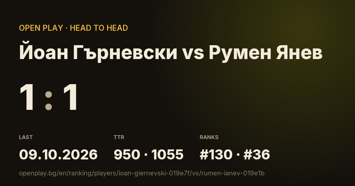 Йоан Гърневски vs Румен Янев on OPEN PLAY