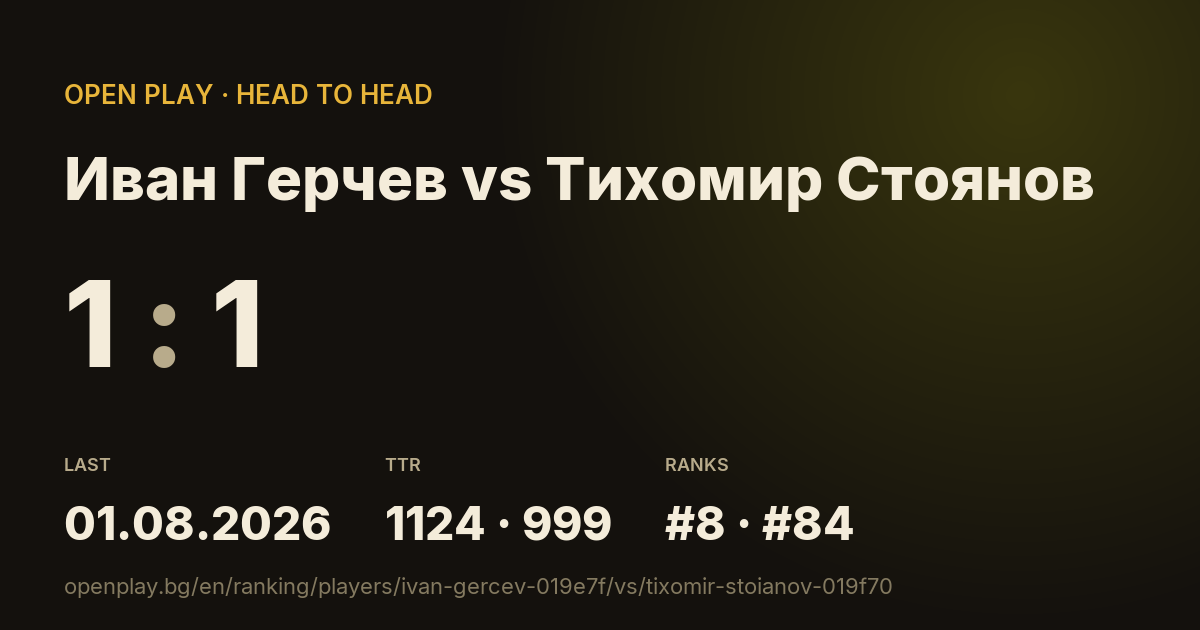 Иван Герчев vs Тихомир Стоянов on OPEN PLAY