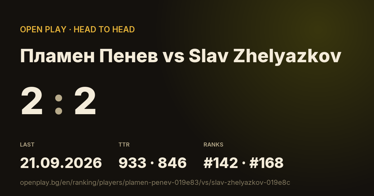 Пламен Пенев vs Slav Zhelyazkov on OPEN PLAY