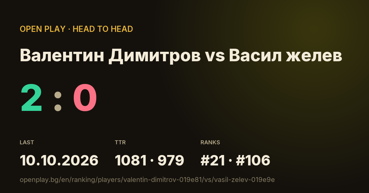 Валентин Димитров vs Васил желев on OPEN PLAY