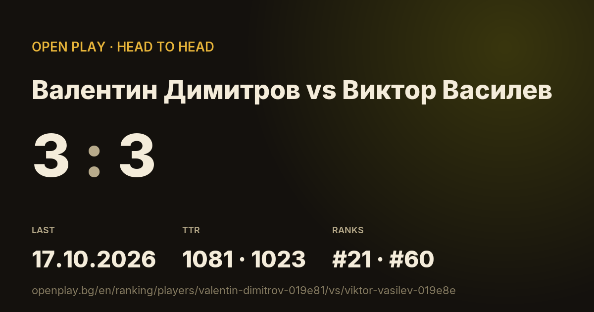Валентин Димитров vs Виктор Василев on OPEN PLAY