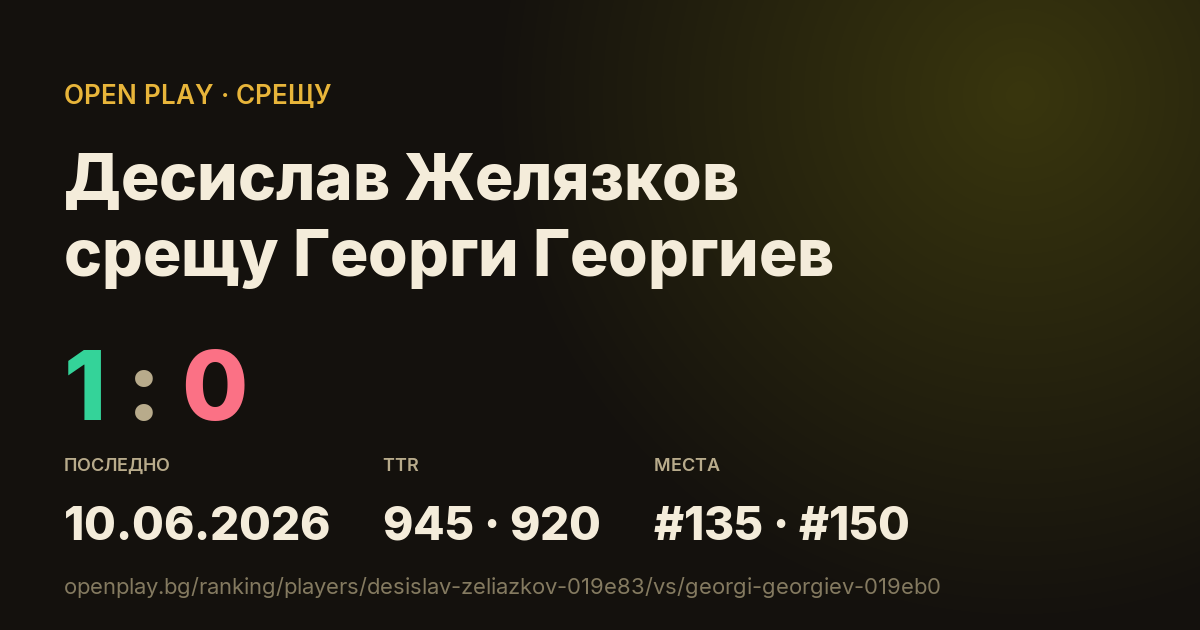 Десислав Желязков срещу Георги Георгиев в OPEN PLAY