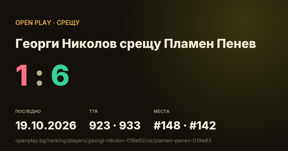 Георги Николов срещу Пламен Пенев в OPEN PLAY