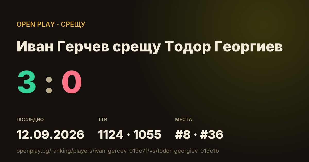 Иван Герчев срещу Тодор Георгиев в OPEN PLAY