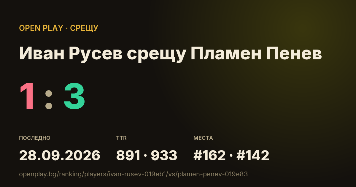 Иван Русев срещу Пламен Пенев в OPEN PLAY